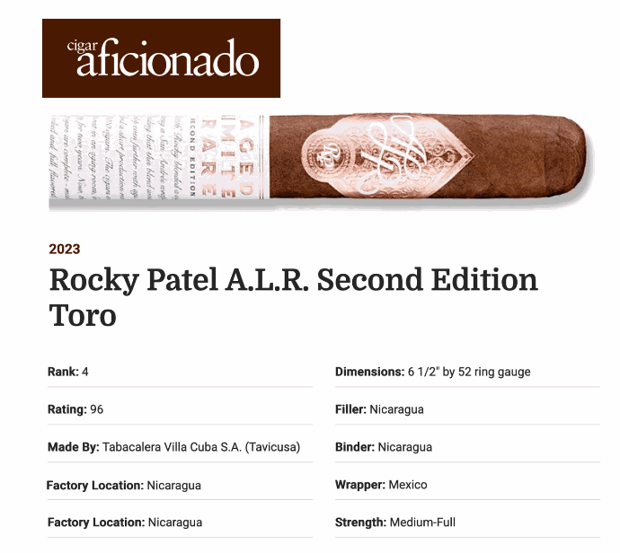 Rocky Patel A.L.R. Second Edition Toro Rocky Patel A.L.R. Second Edition Toro