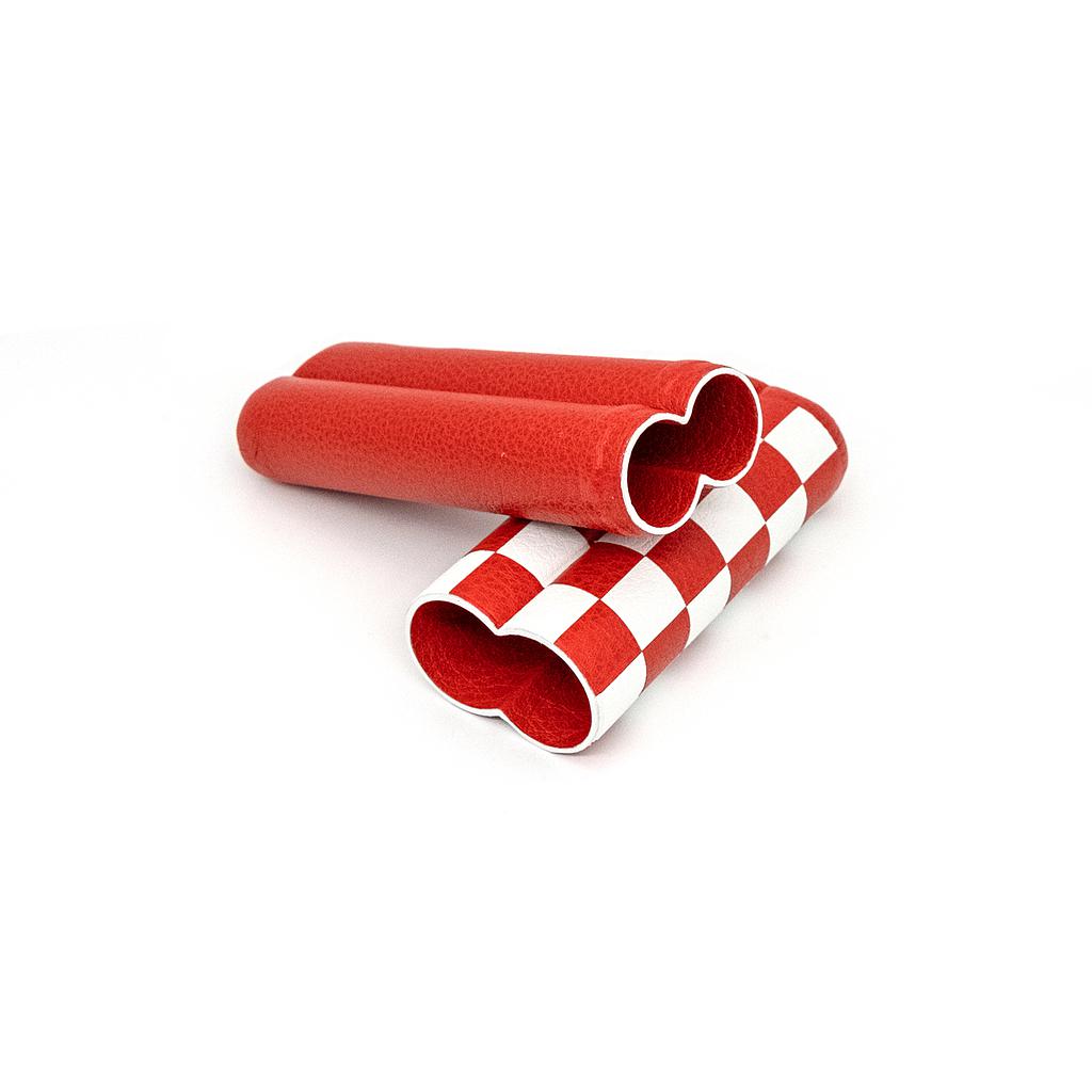 Etui Fallon 2 cigares  Buffle rouge et blanc