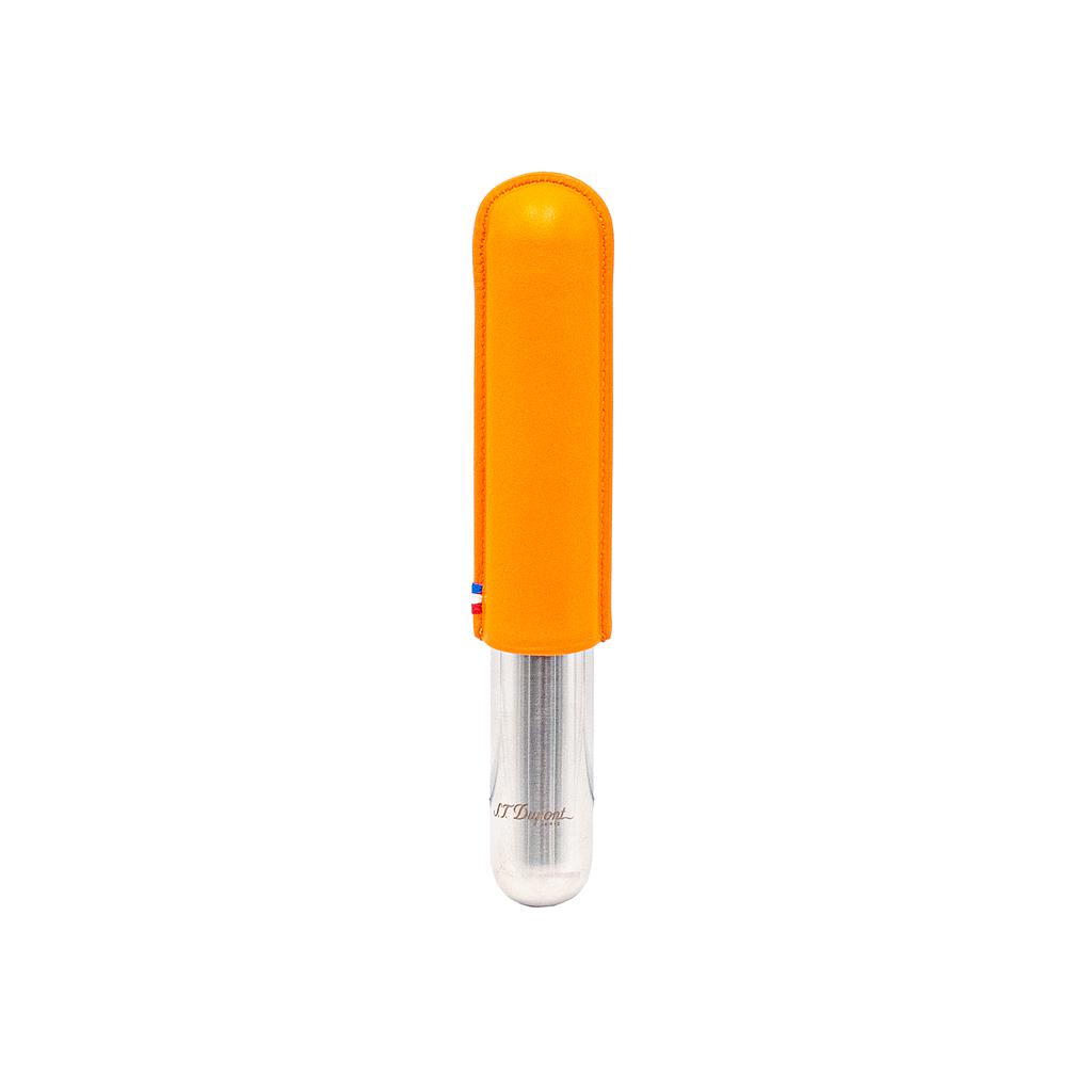 S.T.Dupont Etui 1 cigare orange et chrome grainé