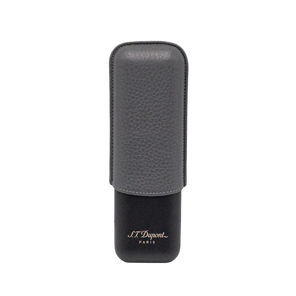 ​Étui Dupont 2 cigares noir mat et graphite grainé