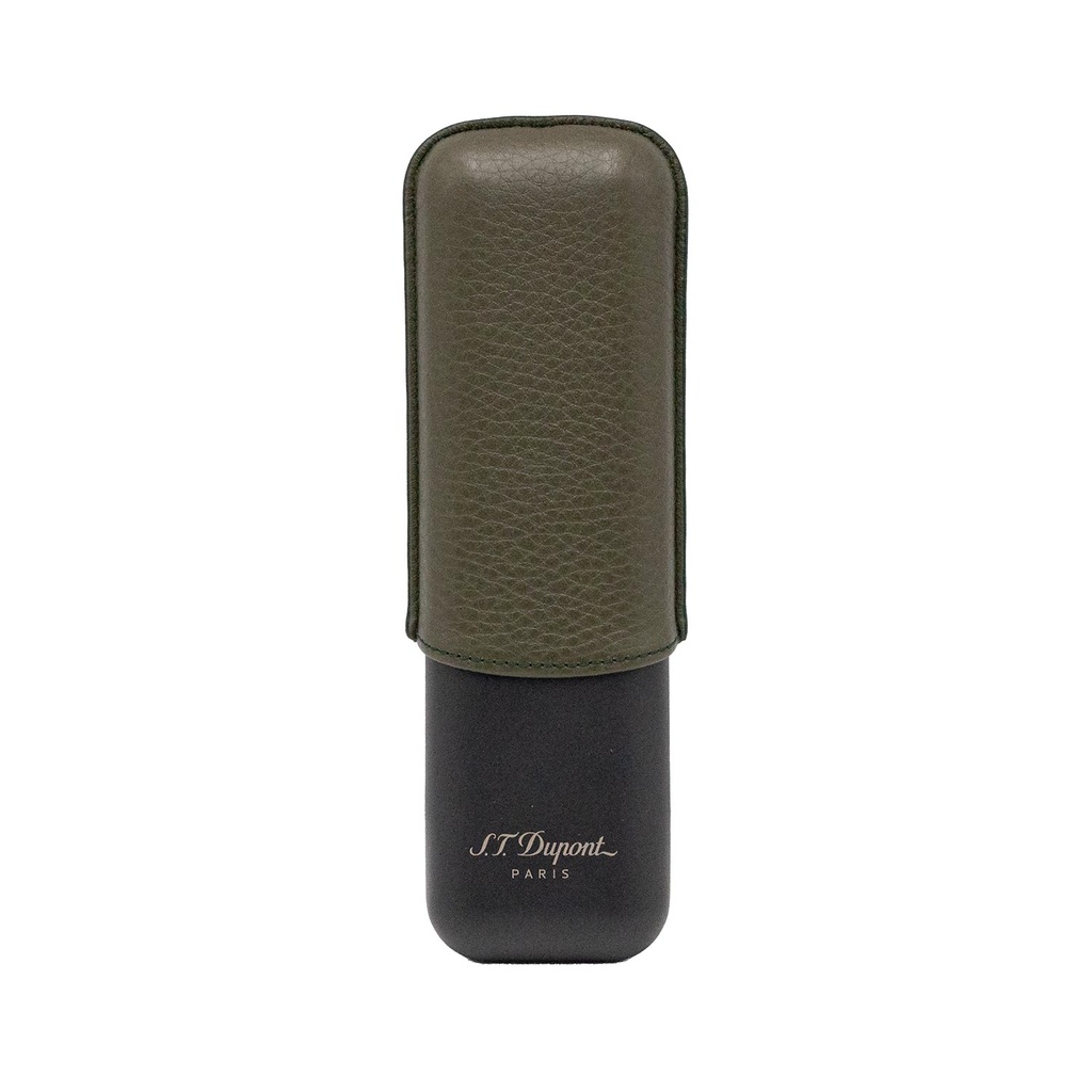 S.T.Dupont Etui 2 cigares kaki et noir mat