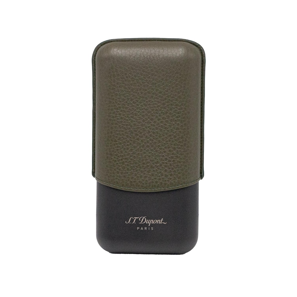S.T.Dupont Etui 3 cigares kaki et noir mat