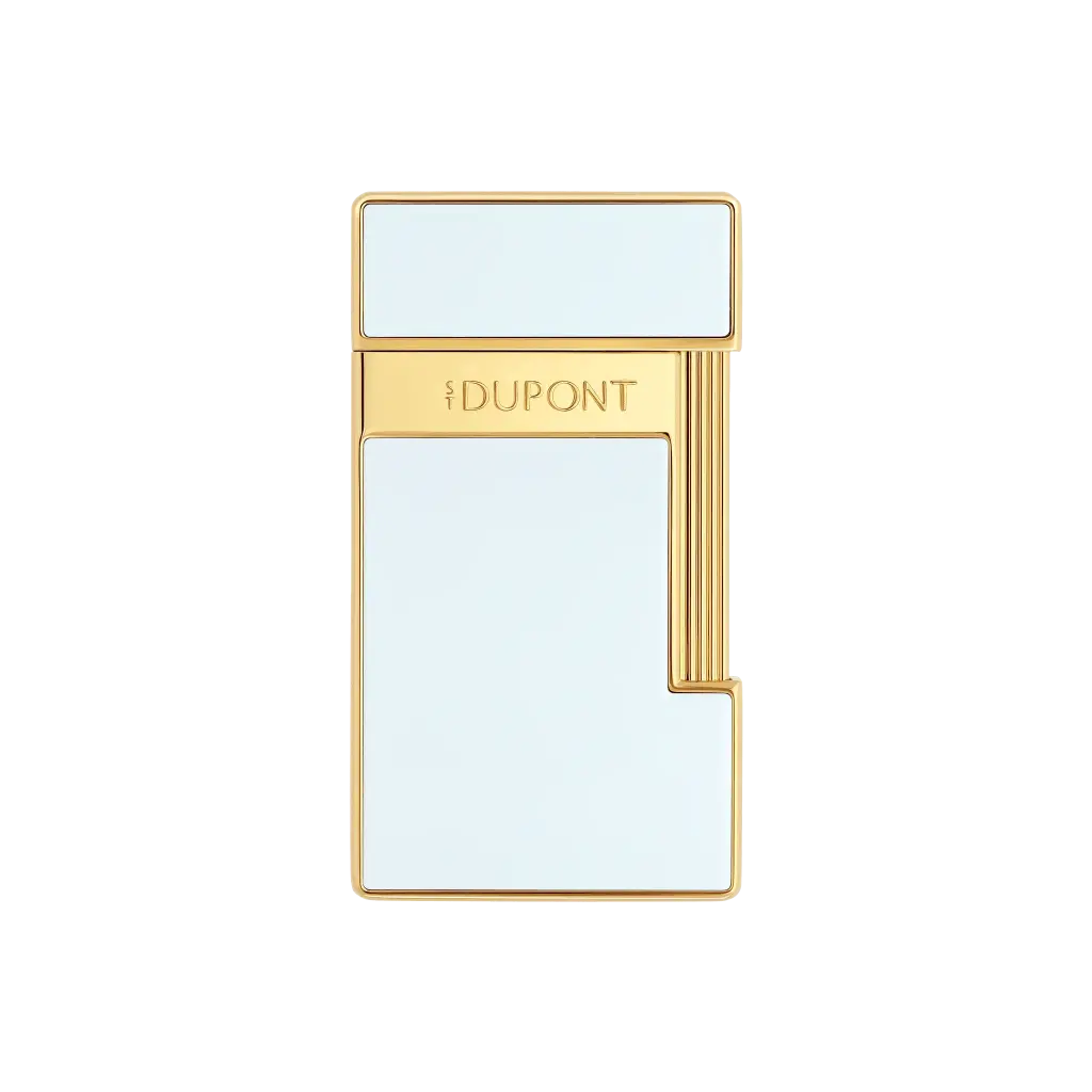 S.T.Dupont Briquet Slimmy laque blanc et doré