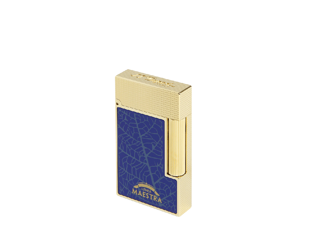 S.T.Dupont Briquet Ligne 2 Partagas Linea Maestra  bleu et or