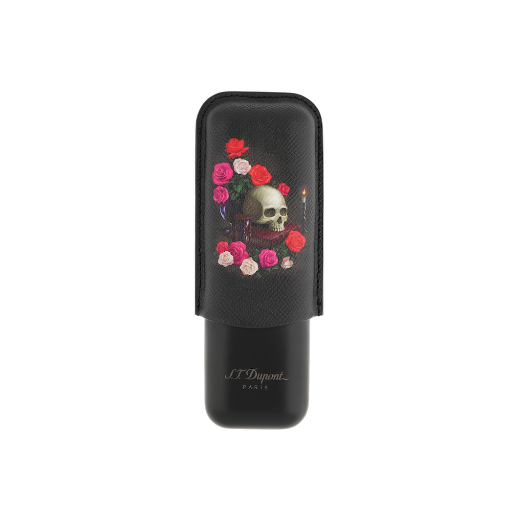 S.T.Dupont Etui 2 cigares Memento Mori noir