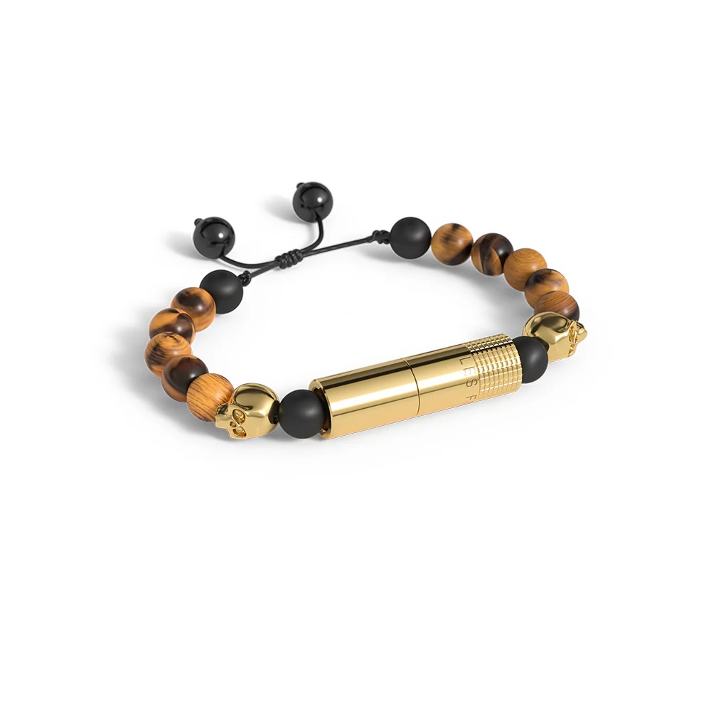 Les Fines Lames Punch Bracelet Colorado Gold Skull
