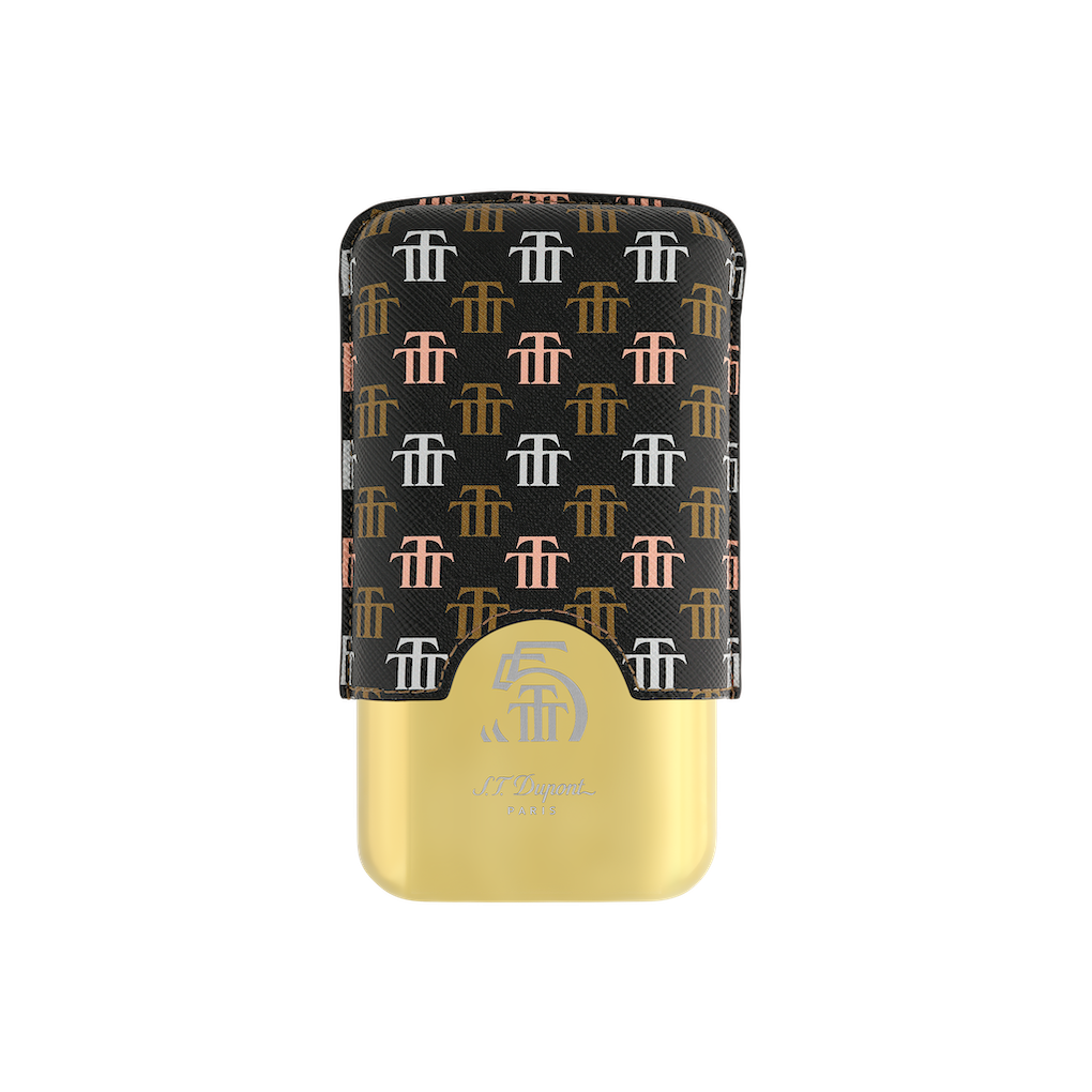 Étui S.T. Dupont 3 cigares Trinidad noir et doré
