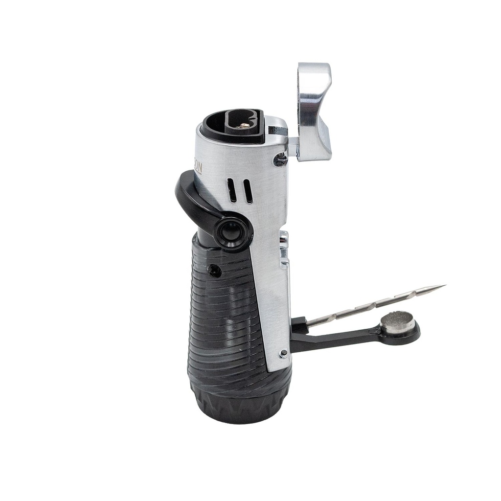 Ronson Bora Jet Flame silver black