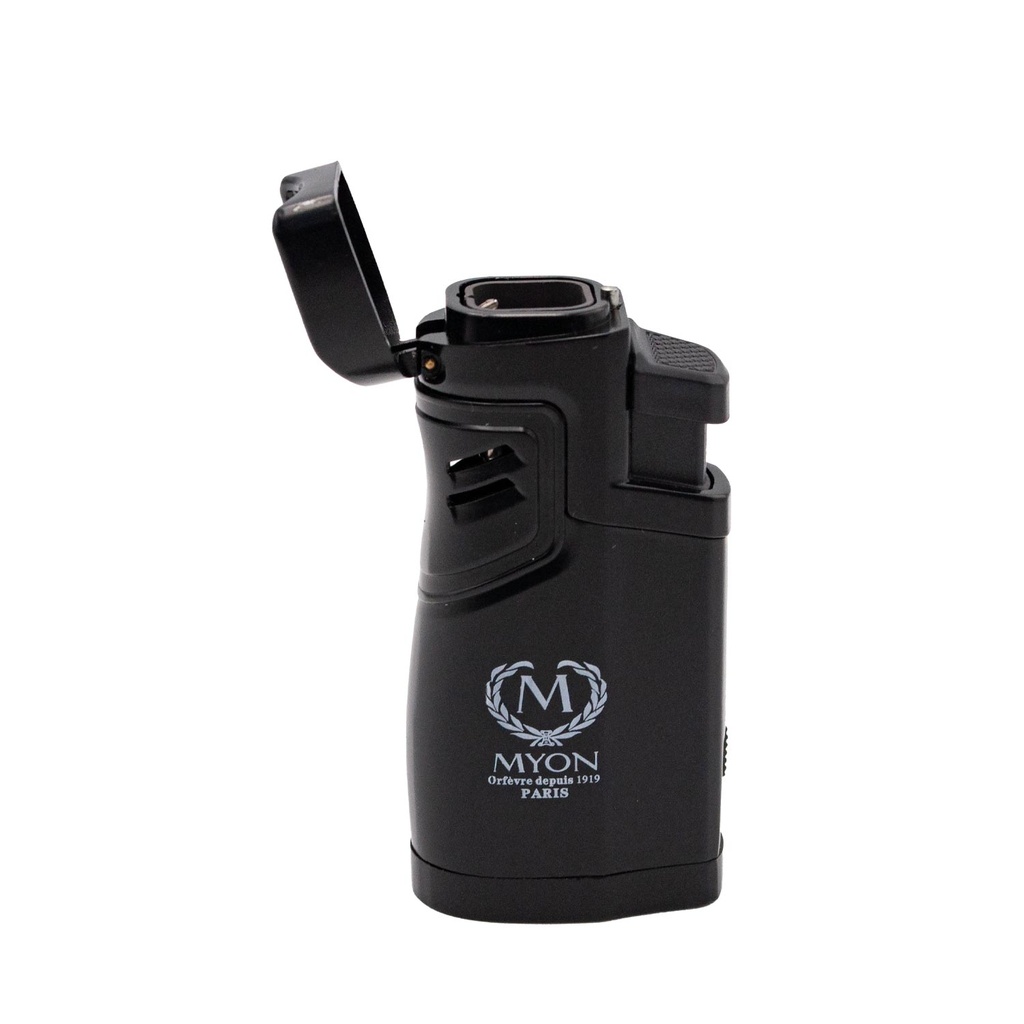 Briquet Myon noir 4 jet flammes