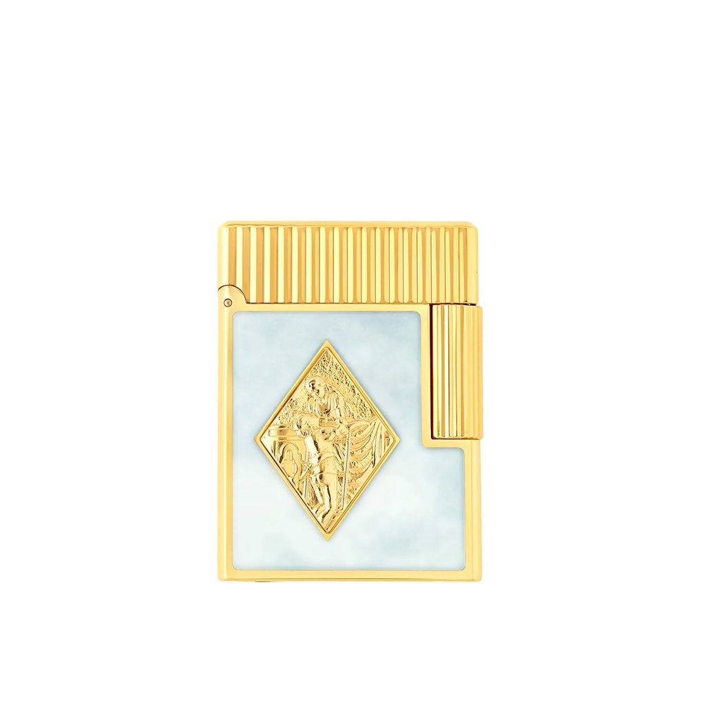 Briquet Dupont Ligne 1 Cling Romeo & Julieta blanc or