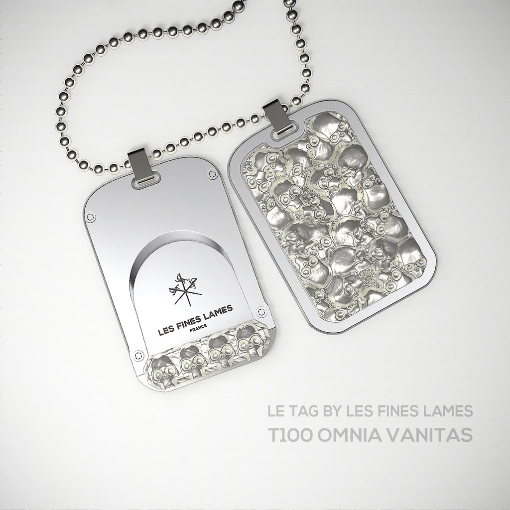 Les Fines Lames Le Tag T100 Tête de mort en argent