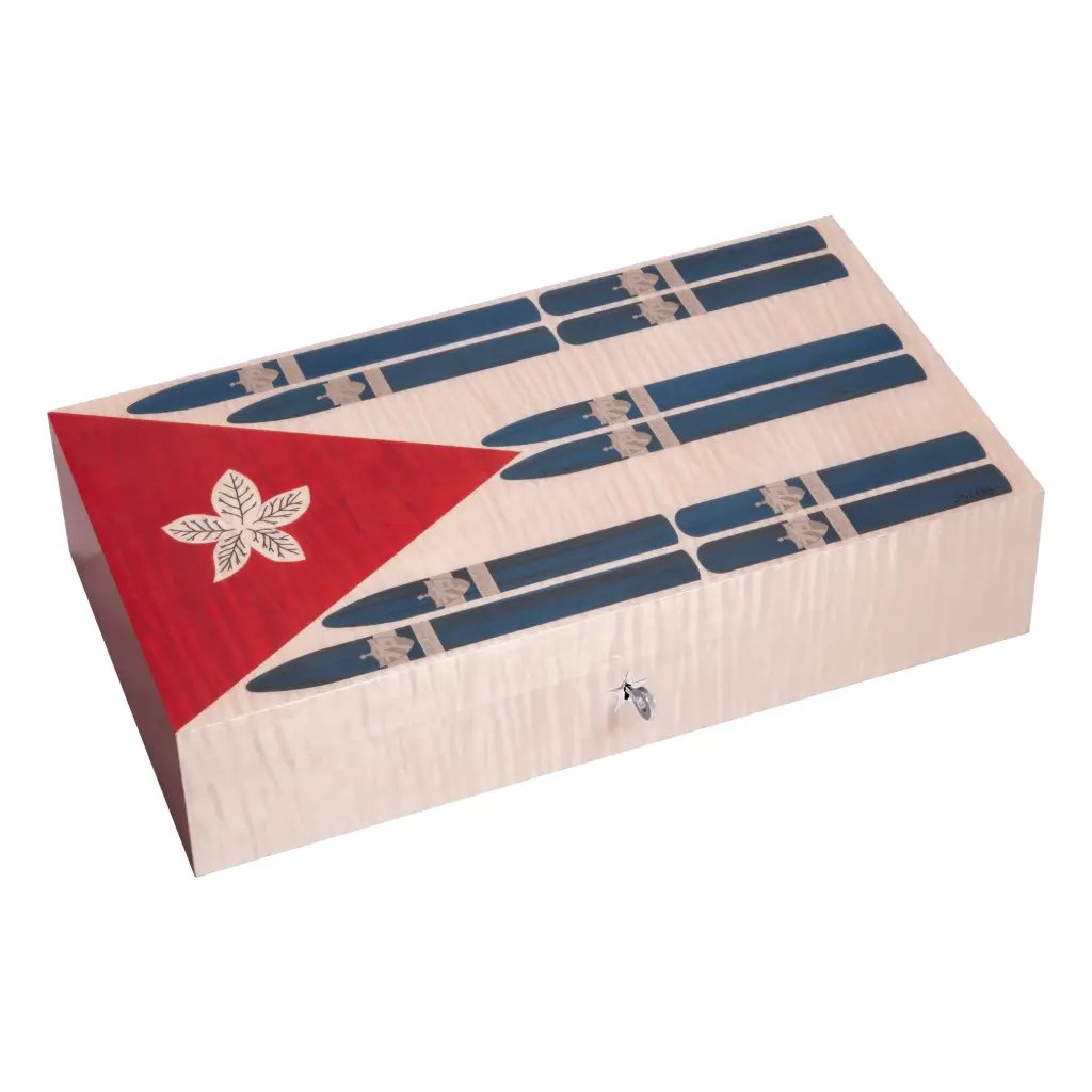 Elie Bleu Coffret à Cigares Cuban Flag Couleurs Cubaine - 110 Cigares 