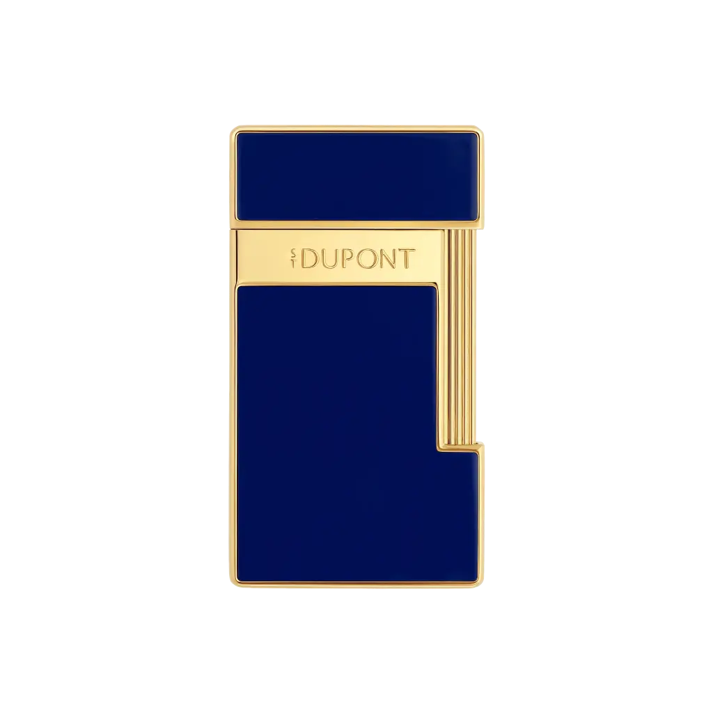 S.T.Dupont Briquet Slimmy laqué bleu doré