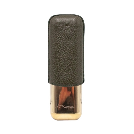 Étui S.T. Dupont 2 cigares kaki et doré