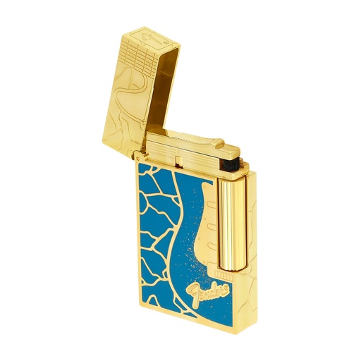 Briquet S.T. Dupont Ligne 2 Cling Fender blue gold